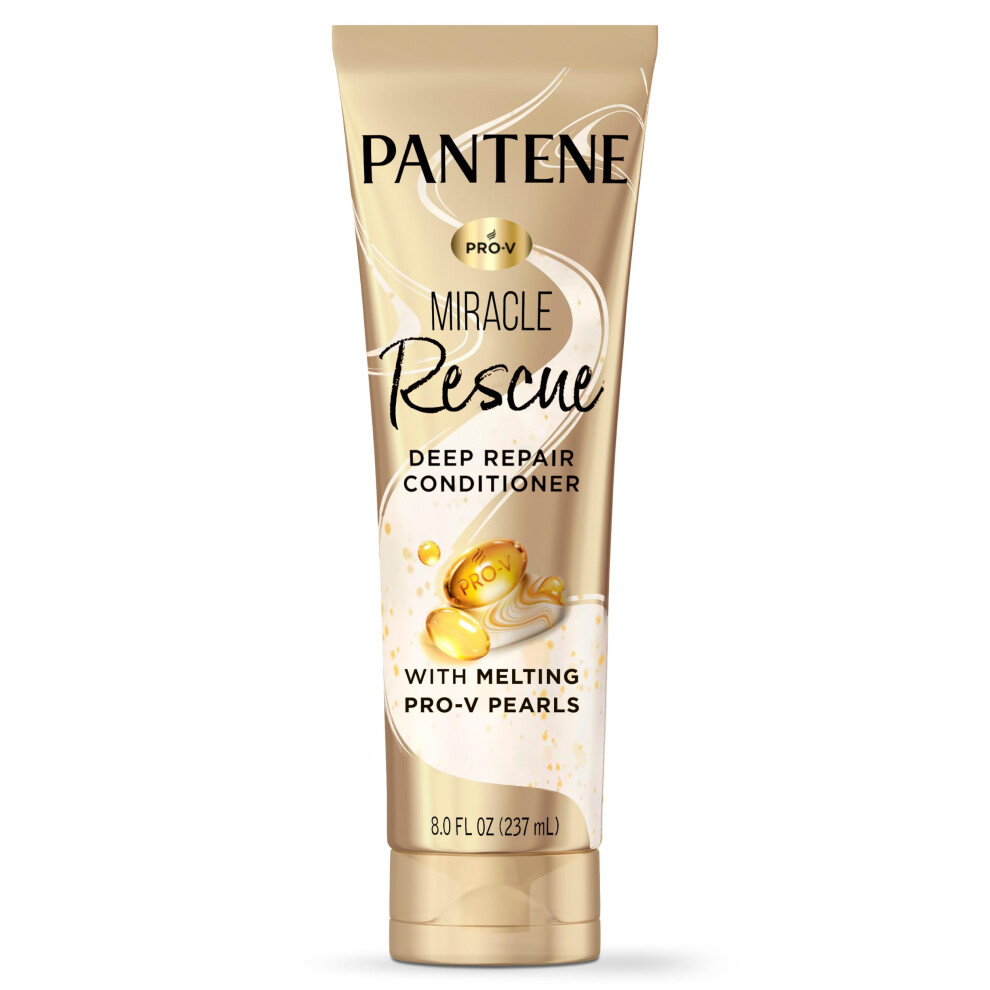 Photos - Hair Product Pantene Miracle Rescue Deep Conditioner - Melting Pro-V Pearls for Dry Damaged or Color-Treated Hair Softens and Repairs 8.0