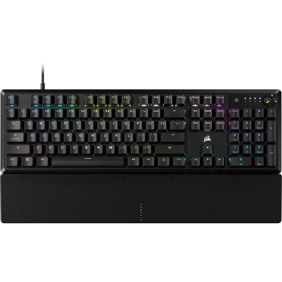 Corsair K70 Core Rgb Mechanical Gaming Keyboard With Palmrest - Pre-Lubricated Mlx Linear Keyswitches - Sound Dampening - Media Control Di Red
