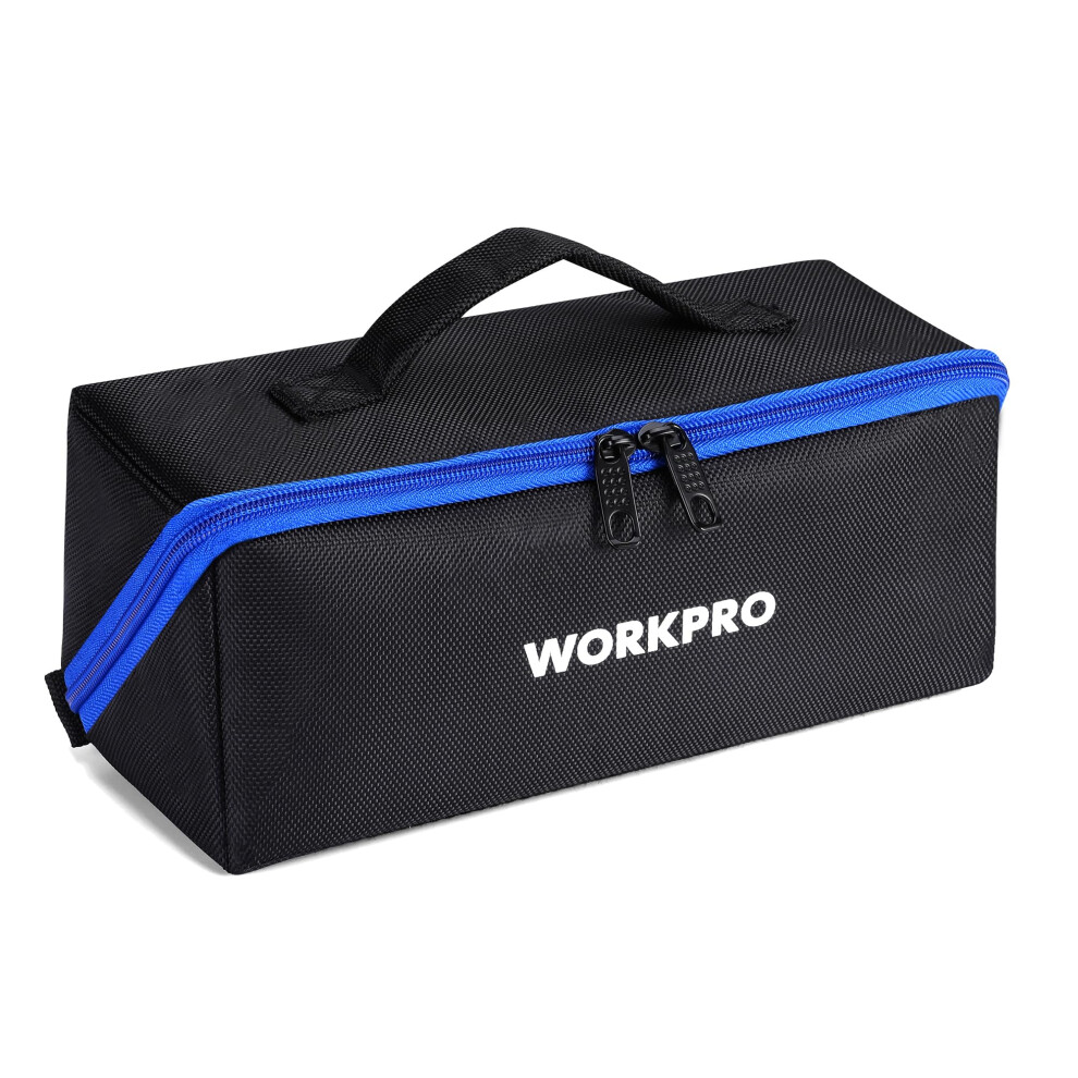Workpro Tool Bag 10 Wide Mouth Utility Tool Bag With Zipper Heavy Duty Tool Storage Bag Multipurpose Tool Case Small Tool B 820909693161