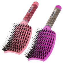 TaiBest Boar Bristle Hair Brush Set - Dry/Wet Hair Brush Detangler for Fine, Thick, Curly Hair - Curved and Vented Hair Brush for Women, Men or Kids (