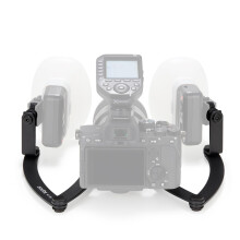 Godox MF-DB Bracket flash flexible avec double montage flash alliage en aluminium 360Rotable tete pour la photographie dentaire portrait macro ph