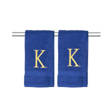 Navy Mandond Hand Towels pour salle de bain - Marine et or Luxury Htel Quality Personnalized Initial Decorative Broidered Spa Powder Room Spa -