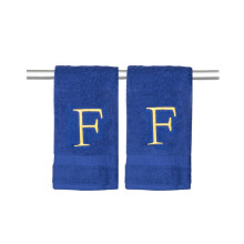 Serviette a main monogrammee de la Marine pour salle de bain - Tondeuse de luxe brodee de qualite initiale de qualite decorative pour Spa Powder