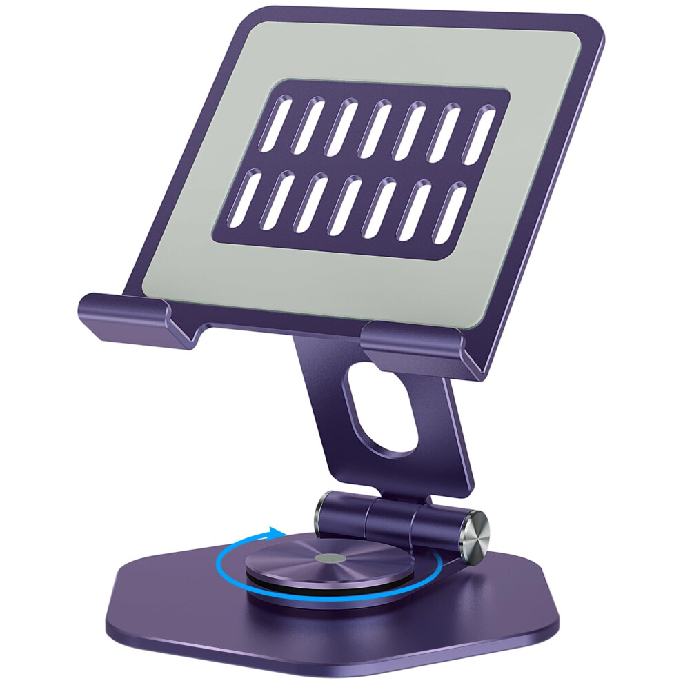 Sojuner Tablet Stand Holder For Desk Swivel Ipad Stand With 360 Rotating Base Aluminum Foldable Desktop Stand Holder Compatible With All T 385606547761