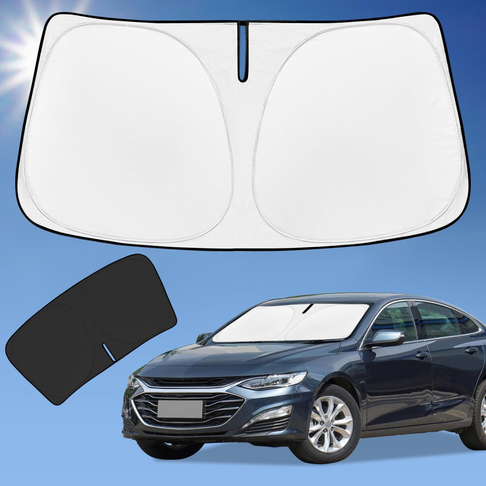 Sun Shade Sunshade For Chevrolet Malibu Windshield Cover 4-Layer Front Window Shade Custom Fit Chevy Malibu 2016-2024 2025 Sun Visor 240T Retractable 768531720117