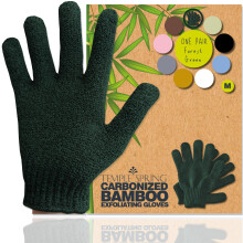 Temple Spring Exfoliating Gloves - Rayon Bamboo Bath/Shower Gloves, Bath Gloves for Shower Exfoliating and Ingrown Hair/Dead Skin Remover - Exfoliator
