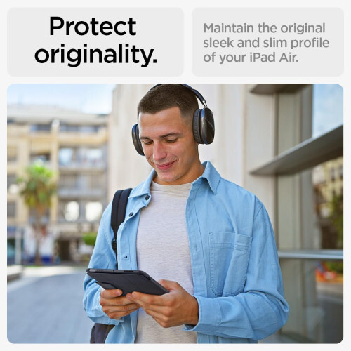 Spigen Spigen Ultra Hybrid Pro projetado para iPad Air de 13 polegadas M2 (2024) com traseiro transparente e porta -l   pis - preto 2