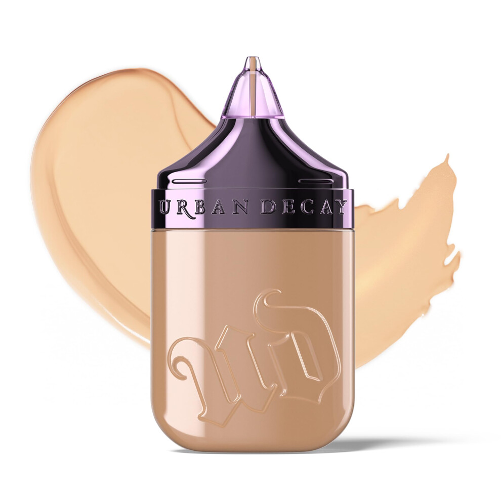 Urban Decay Face Bond Self-Setting Waterproof Foundation, Medium Coverage, Natural Matte Finish, 3% Niacinamide Serum Improves Skin Texture Feel, Tran