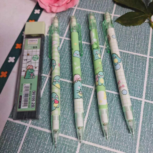 SHIDESHIN 4PCS Γλυκά Σαυροειδή Μηχανικά Μολύβια με Σωλήνες 0.5 mm Αναγγελίες 2