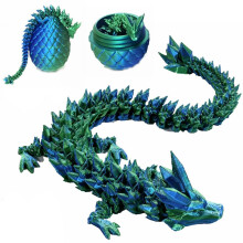 3D Printed Dragon in Egg  Dragon Eggs with Dragon Inside for Boys Kids Home Decor Executive Articulated Crystal Dragon Fidget Desk Toys (Green)