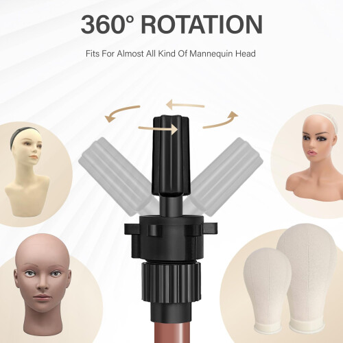 ZQIAN BEAUTY MINI Τρίποδας Στήριξης Περούκας, 25 Ίντσες Ρυθμιζόμενο Κεφαλοστέφανο 2