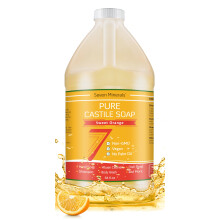 Savon de castile pur orange sucre - pas d'huile de palme sans OGM - savon liquide doux pour la peau sensible et lavage pour bebe - Toute formule
