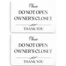 Open het bord van de eigenaarskast niet (2 stuks - wit acryl 5 x 3,5 inch) - bord van de eigenaarskast - Airbnb Essentials voor hosts - Airbnb-borden