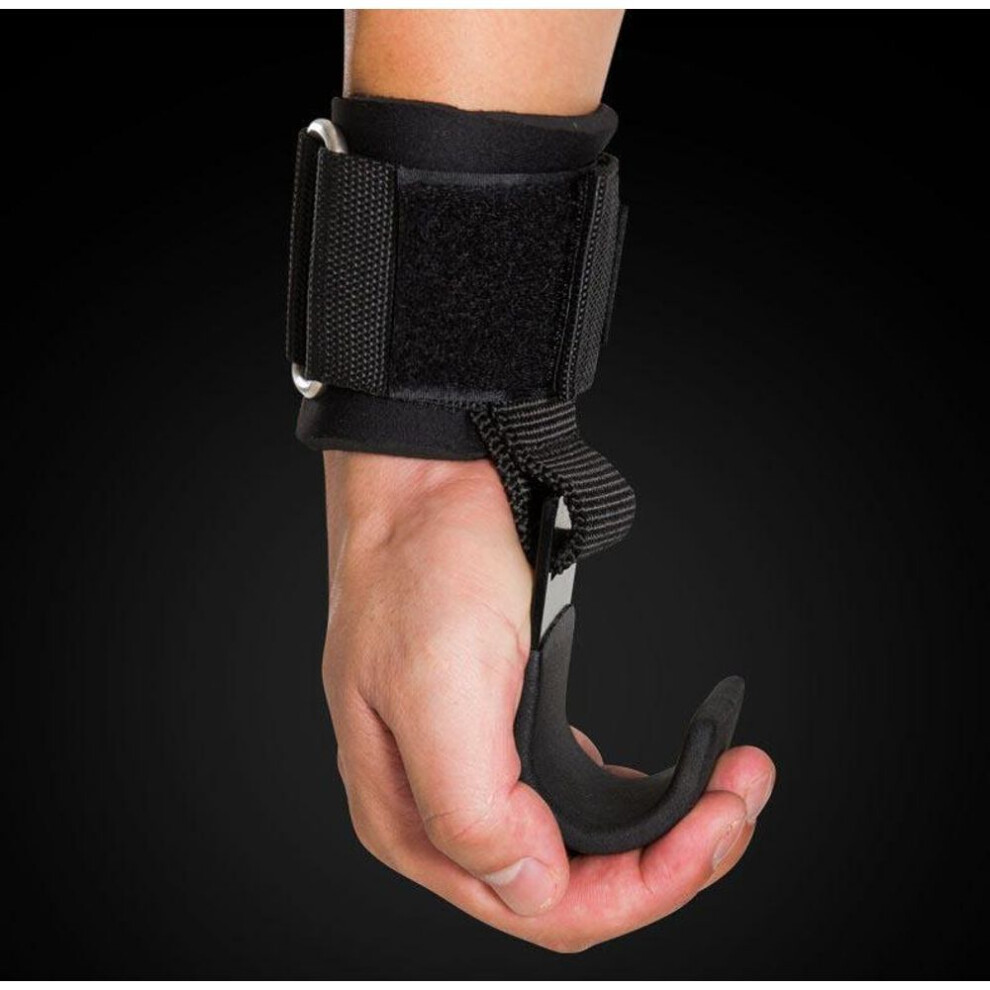 (black) Men's Weightlifting Wrist Straps And Power Hook For Strength Training