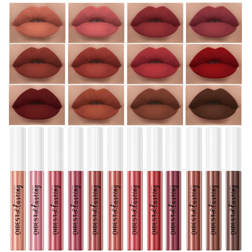 Melemando 12PCS Ματ Υγρό Ρουζ Σετ Μη Σταθερό Φλιτζάνι και Μη Ξεθωριασμένο Ρουζ 1