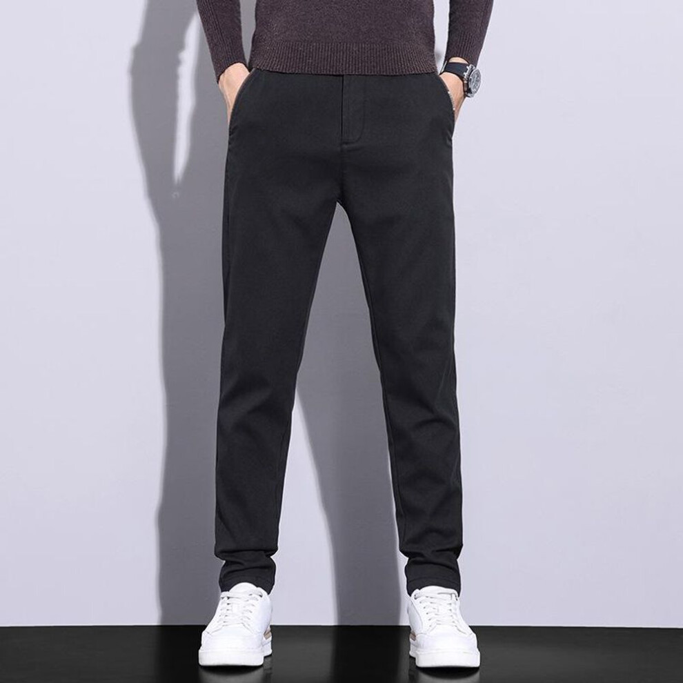 (black, 34) "men's Slim Fit Lyocell Trousers - Soft, Stretchy, All-season Casual Pants