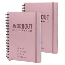 Hardcover Fitness Planner Workout Journal for Men & Women - Udateret A5 Robust Fitness Log Book for at spore gymnastiksal