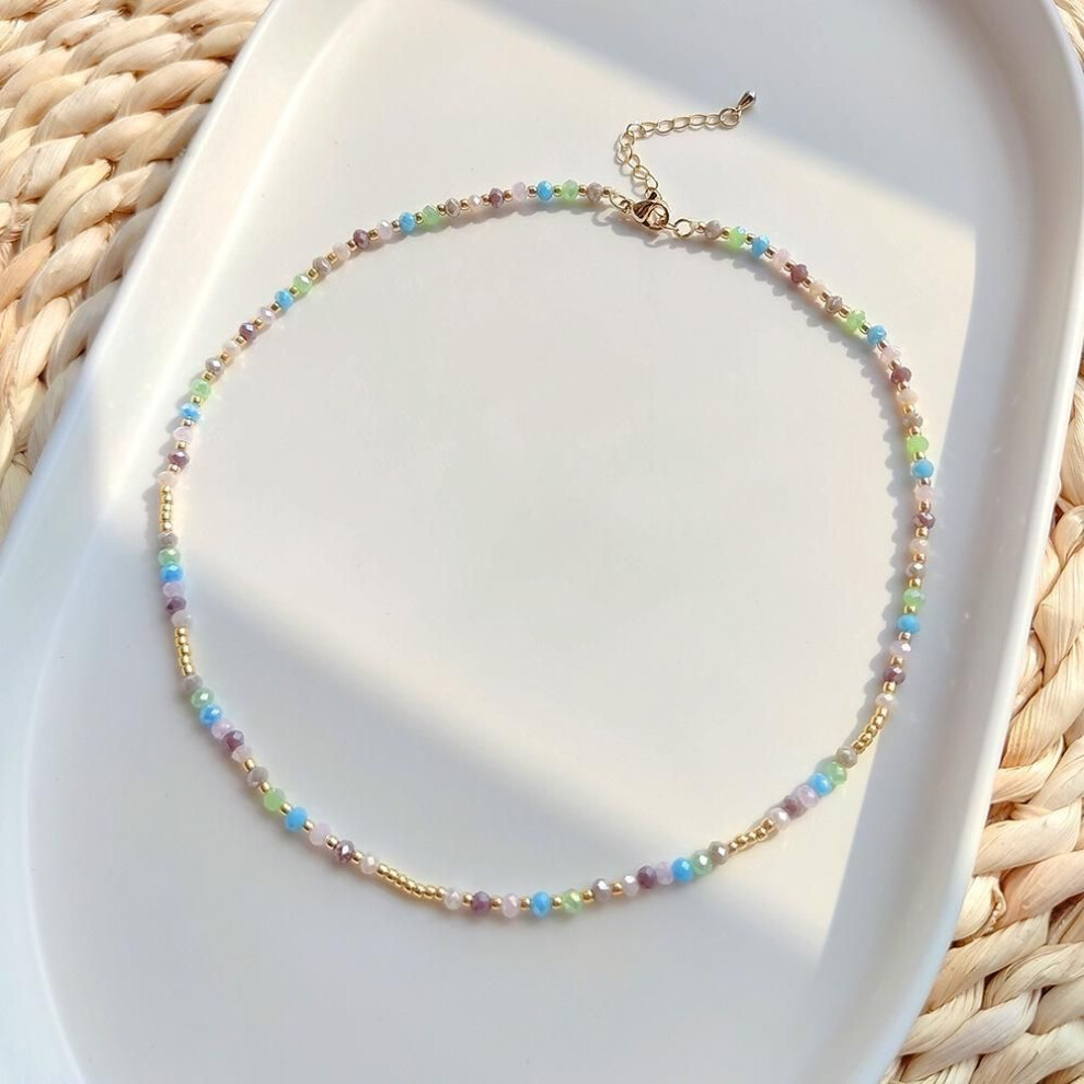 Niche Colored Crystal & TOHO Beaded Necklace - European & American Style