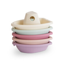 mushie Stackable Bath Boats Toy Petal | Floating Bathtub Toys for Baby & Toddler Set of 5 | Made in Denmark