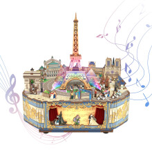 Tonecheer Cutie muzicala din lemn Puzzle pentru adul?i Kit cutie muzicala rotativa DIY 3D Puzzle muzical creativ Artizanat Seturi de construc?ie