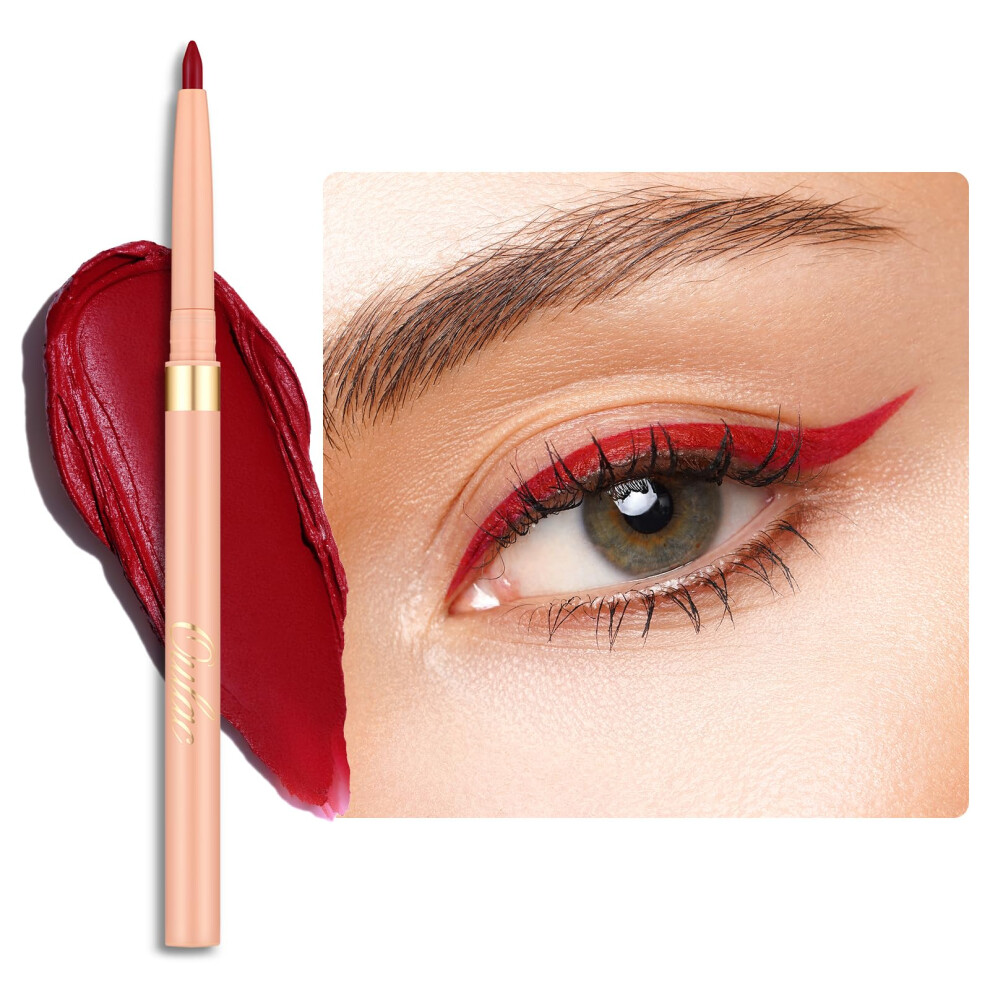 Oulac Red Eyeliner Pencil Retractable 2In1 Waterproof Eye Liner And Lip Liners, Smooth And Creamy, Long Lasting Matte Finish, Vegan & Cruelty-Free, 07