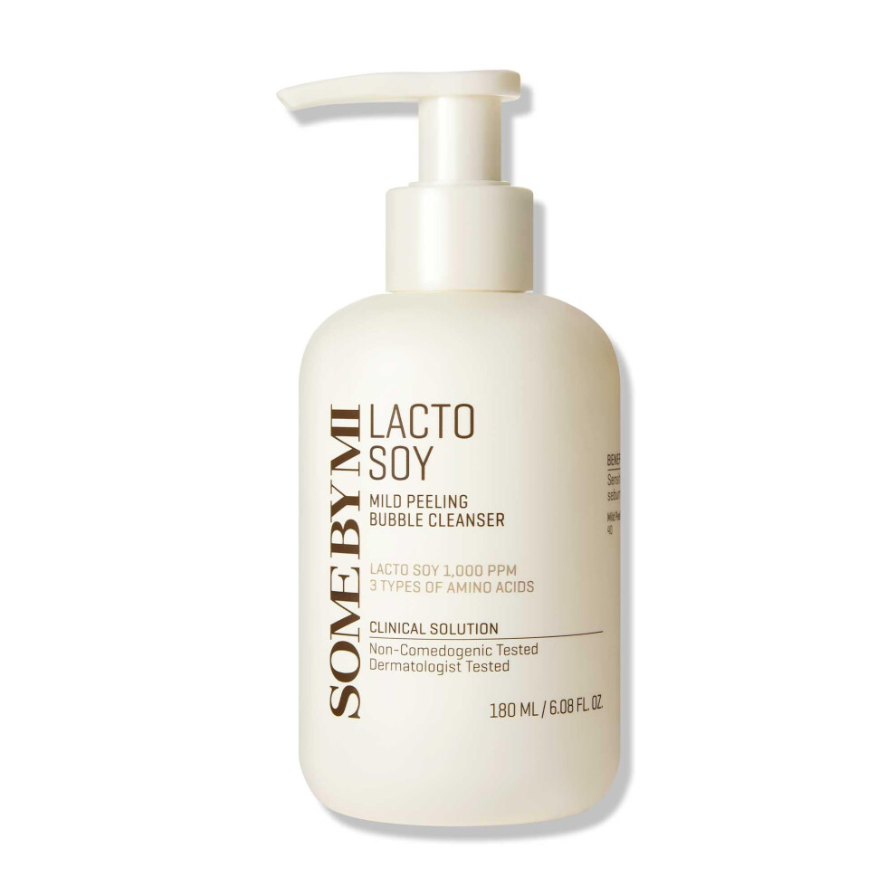 Some By Mi Lacto Soy Mild Peeling Bubble Cleanser - 6.08Oz, 180Ml - Daily Vegan Blackhead Removing Korean Face Wash For Skin Texture Care - Deeply Cle