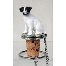 Jack Russell Terrier Rugh Brough Brown & White Dog Vin Bottle Stopper - DTB63A