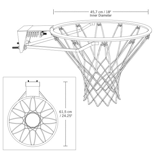 Lifetime Slam-It Basketball Rim 18 tommer sort 2