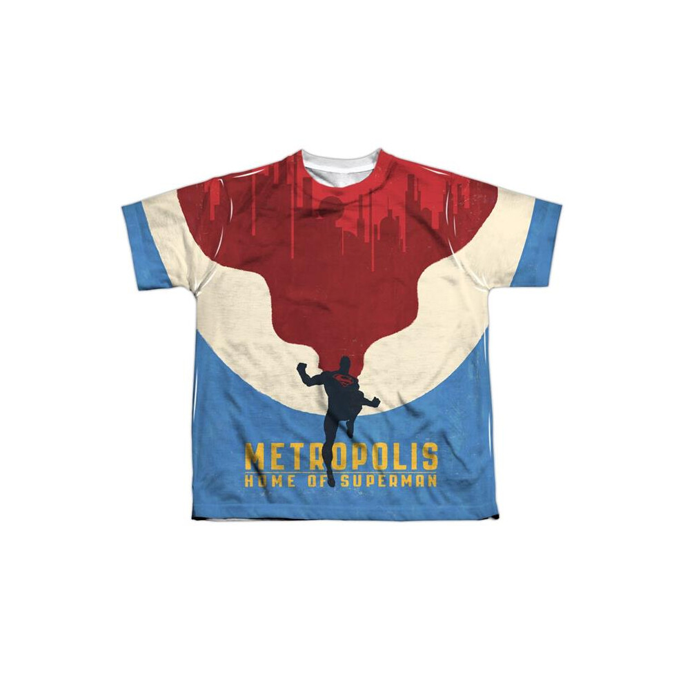 Trevco Sportswear SM2220-YTPP-4 Superman Home Youth Short Sleeve T-Shirt, White - Extra Large-image-OPC-PGCFJXY-NEW