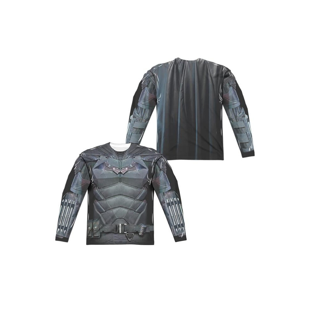 Trevco Sportswear BM3572FB-ALPP-3 The Batman 2022 Uniform Tee Long Sleeve Adult Crew T-Shirt, White - Large-image-OPC-PGCFK5H-NEW