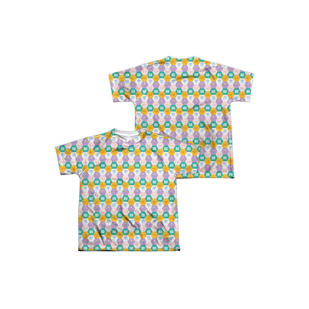 Trevco Sportswear CN453FB-YTPP-4 Adventure Time Hexagon Pattern Front & Back Print Youth Short Sleeve T-Shirt, White - Extra Large-image-OPC-PGCFKGP-NEW