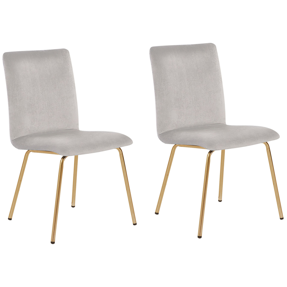Set of 2 Dining Chairs RUBIO Velvet Grey