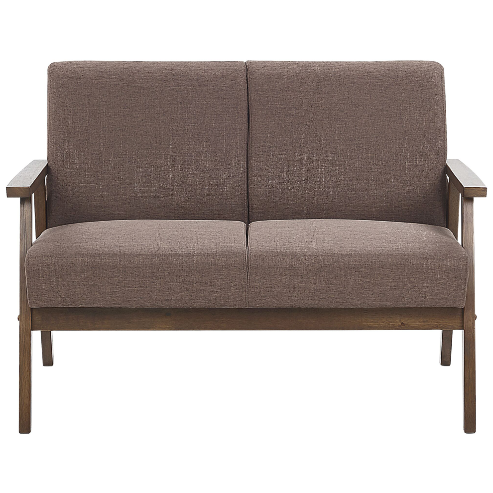 2 Seater Fabric Sofa Brown ASNES