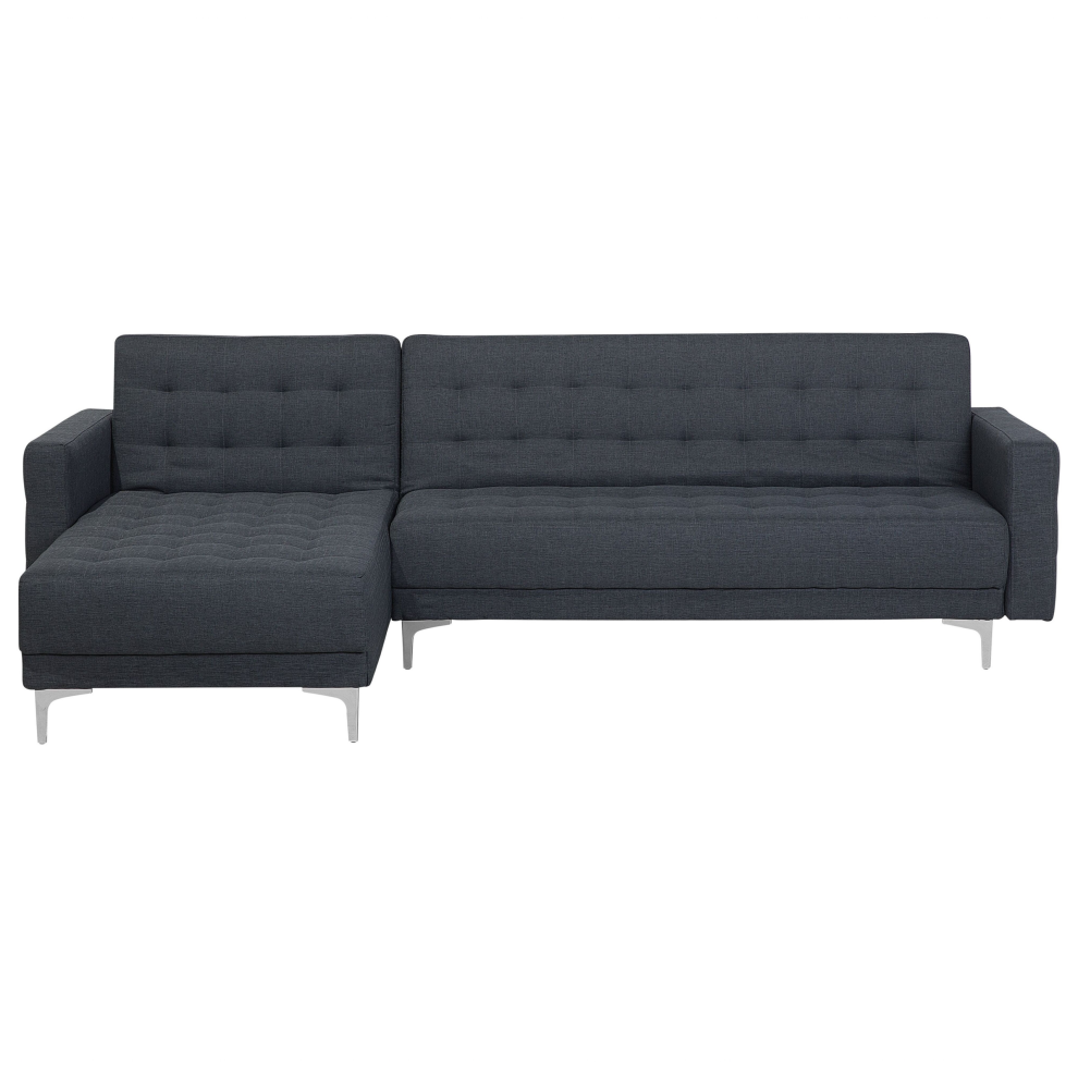 Right Hand Fabric Corner Sofa Dark Grey ABERDEEN