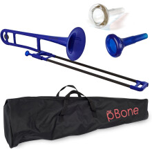 PINSTRUMENTS Plastic pBone Trombone - Mouthpieces and Carrying Bag - Lightweight Versatile Comfortable Ergonomic Grip - Bb Authentic Sound for Studen