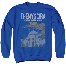 Trevco Sportswear DCO957B-AS-3 Wonder Woman The Island Nation Adult Crewneck Sweatshirt, Royal - Large