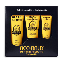 Bee Bald Premium Gift Set for Bald Men, Perfect to Combine with Head Shavers for Bald Men Gift - Includes Bald Head After Shave, Moisturizer, and Clea