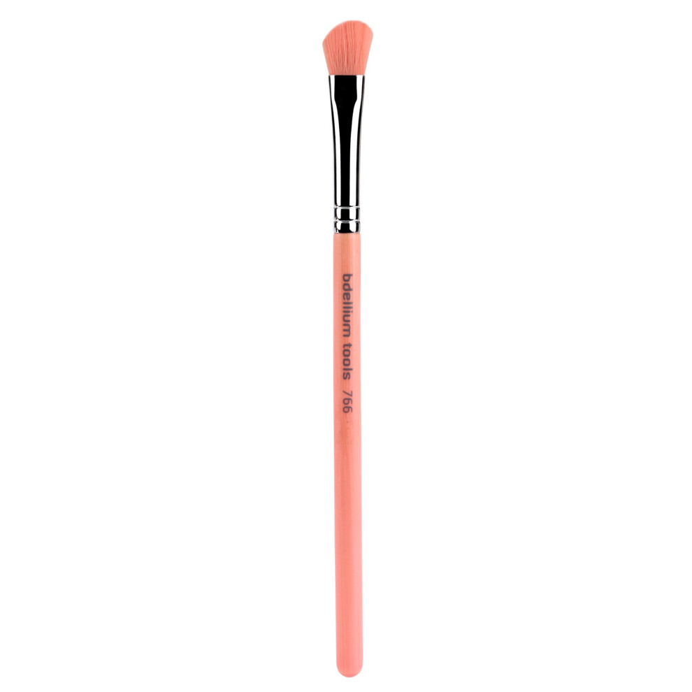Bdellium Tools Pink Professional Makeup Brush - Bambu Series 766 Angled Shadow - With Soft Synthetic Fibers For Applying Eyeshadow ( 1Pc)