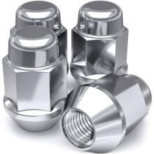 White Knight Radmuttern mit M12x1,25-Gewinde fur Aftermarket- oder Werksrader ? 4 verchromte Radmuttern ? gew?lbte Eichel-Aufnahme ? Karbonstahl