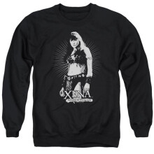 Trevco Sportswear NBC552-AS-2 Xena Dont Mess with Me Adult Crewneck Sweatshirt, Black - Medium