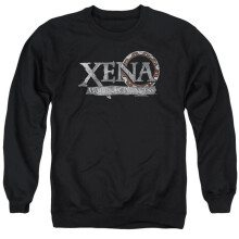 Trevco Sportswear NBC921-AS-3 Xena Battered Logo Adult Crewneck Sweatshirt, Black - Large
