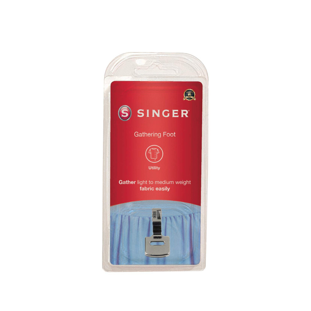 SINGER | Gathering Presser Foot for Low-Shank Sewing Machines  Simutaneously Trims & Hems Edges  Zig-Zag and Over-Edge Stitches - Sewing Made Easy