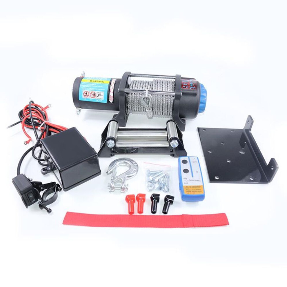 5000 Lbs 12v/24v Electric Off-road Winch: Waterproof Self-rescue For Cars & Trailers