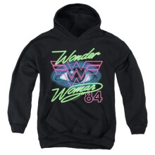 Trevco Sportswear WWM154-YFTH-2 Wonder Woman 84 & 84 Eye Youth Hooded Sweatshirt, Black - Medium