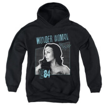 Trevco Sportswear WWM271-YFTH-4 Wonder Woman 84 Thin Line Youth Hooded Sweatshirt, Black - Extra Large