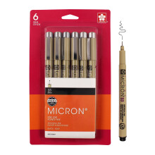 Sakura Pigma Micron Fineliner Pens - Archival Black Ink Pennor - Pennor fr att skriva ritning eller journalfring - Black Ink - 03 Point Size -