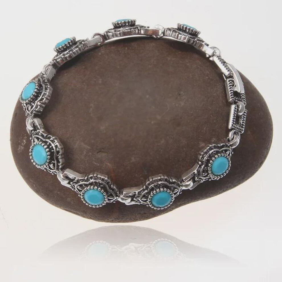 (Blue) "Emerald Alloy Electroplated Diamond Ladies Bracelet