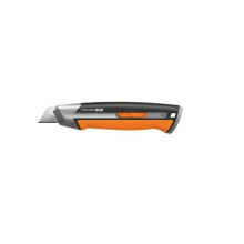 Taglierino - FISKARS - CarbonMax - lama 25 mm - lame spezzabili CarbonMax (longevità 24) - corpo in metallo, serbatoio lame usate