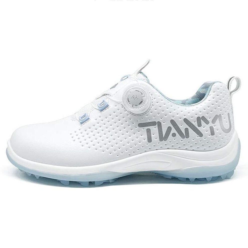 (white, 39) Women's Waterproof Non-slip Golf Shoes With Knob Shoelaces