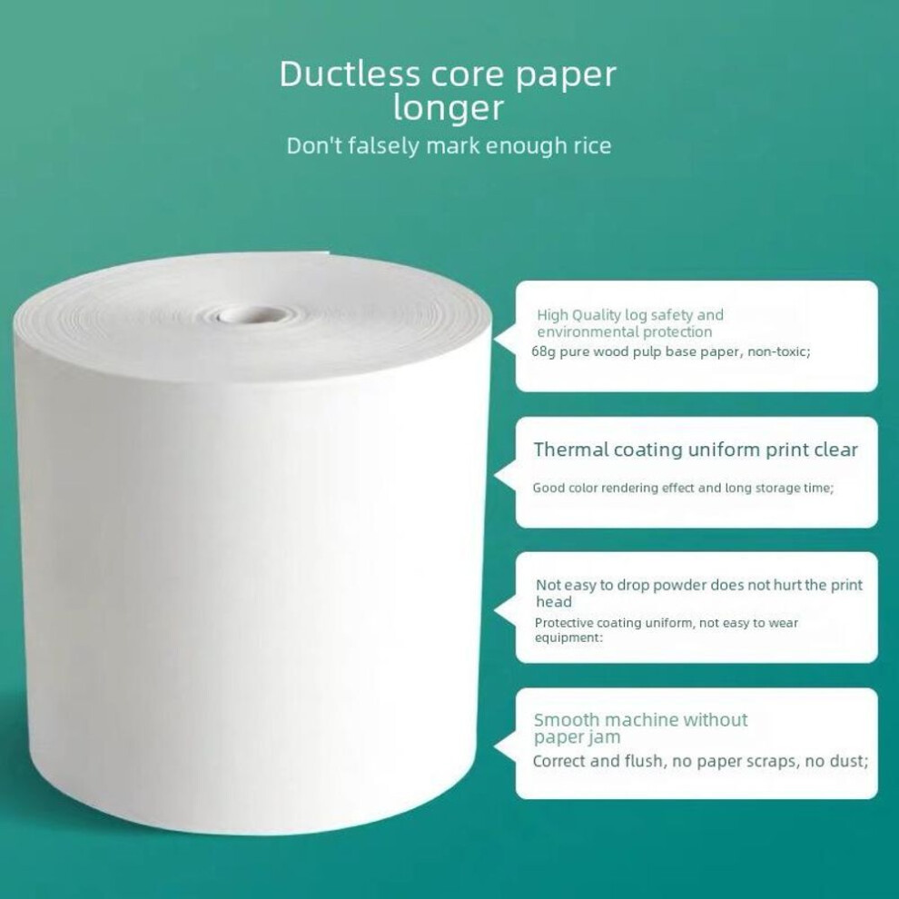 (Coreless 57x50mm [100 rolls/box]) "Thermal Paper Rolls: 80x80, 57x50, 80x60 - Cash Register & Kitchen Receipt Paper